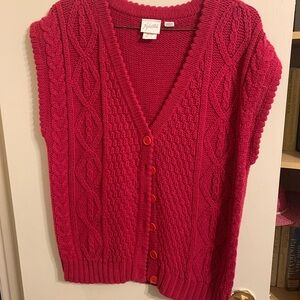 Xhilaration Women's Red Cable Knit Cardigan
